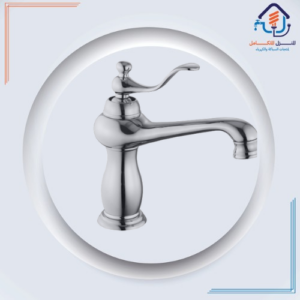 صنبور مغسلة قصير مقاوم للصدأ بتشطيب كروم لامع