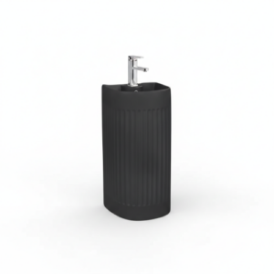 مغسلة حديثة بتصميم برميل - أسود