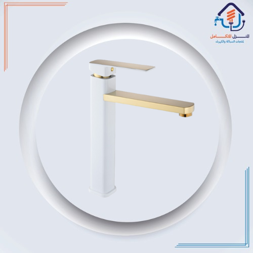 صنبور مغسلة مرتفع بتشطيب كرومي مقاوم للصدأ — تصميم فاخر