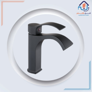 خلاط مغسلة قصير بتصميم فاخر ومقاوم للصدأ - أسود