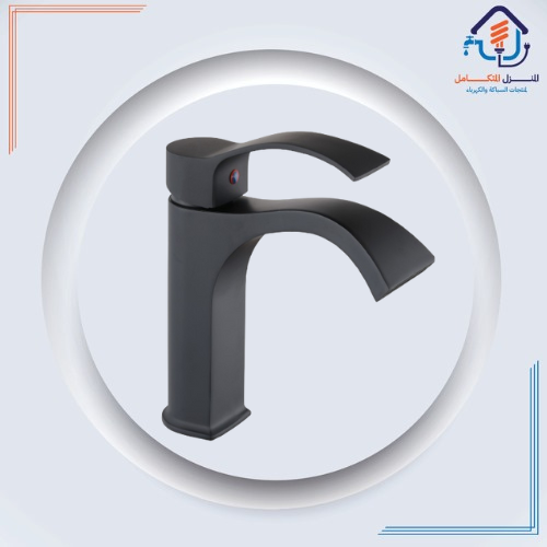 خلاط مغسلة قصير بتصميم فاخر ومقاوم للصدأ - أسود