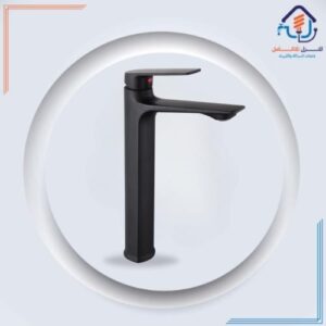 خلاط مغسلة طويل بتصميم فخم أسود مطفي ومقاوم للصدأ