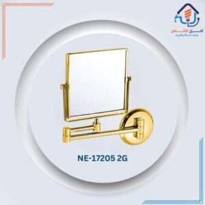 مرآة مربعة قابلة للتمديد مع عدسة مكبرة وإطار ذهبي