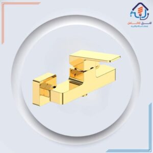 خلاط شطاف للحمام بتصميم أنيق باللون الذهبي