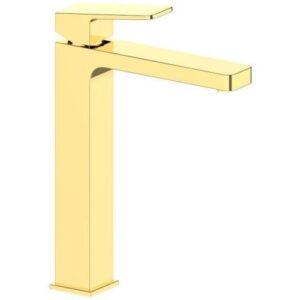 صنبور مغسلة مرتفع بتصميم فاخر - مضاد للصدأ - ذهبي