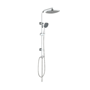 طقم قضيب دش مربّع قابل للتعديل بتشطيب كروم لامع