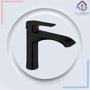 خلاط مغسلة قصير بطلاء أسود مقاوم للصدأ — تصميم عصري