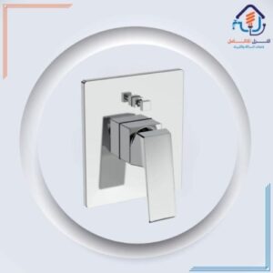 لوحة واجهة لخلاط دش مخفي مربّع بخطين - كروم