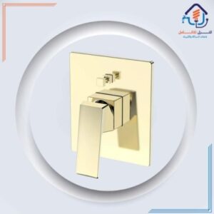 لوحة أمامية لخلاط دش مخفي بتصميم مربع وبخطين — أوريسا — ذهبي