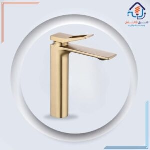 صنبور مغسلة ذهبي عالي بتصميم كلاسيكي