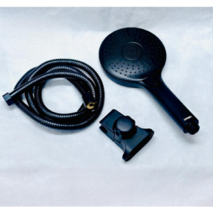 طقم رأس دش دائري مع خرطوم وحامل تثبيت — أوريسا، أسود