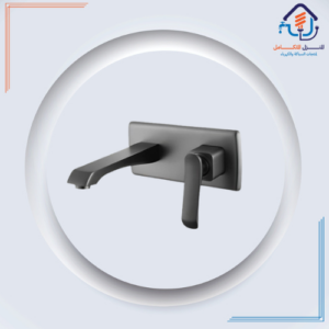 صنبور مغسلة مخفي للتثبيت على الحائط — أسود