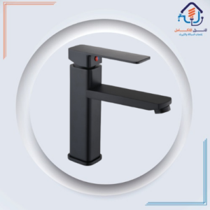 صنبور مغسلة قصير بتصميم فخم ومقاوم للصدأ بلون أسود مطفي