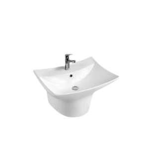 مغسلة حائطية من البورسلان بتصميم عصري — أبيض