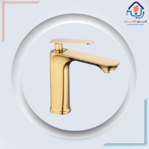 صنبور مغسلة قصير بتصميم كلاسيكي ذهبي مقاوم للصدأ