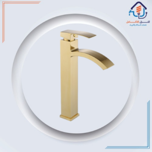 صنبور مغسلة عالي بتصميم كلاسيكي بلون ذهبي عتيق