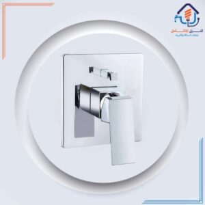 لوحة وجه خلاط دش مخفي مربعة بنظام تحكم بخطين — كروم