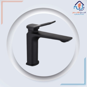 حنفية مغسلة قصيرة مقاومة للصدأ بتصميم فاخر - أسود