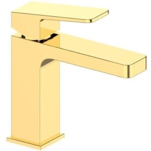 حنفية مغسلة قصيرة مقاومة للصدأ بتصميم فخم — ذهبي