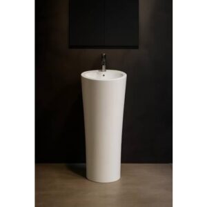 مغسلة حمام مودرن بشكل برميل — أبيض