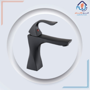 صنبور مغسلة قصير أسود مقاوم للصدأ بتصميم عصري