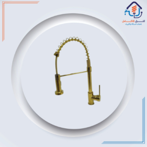 صنبور مطبخ ذهبي قابل للسحب — مصنوع من النحاس والفولاذ المقاوم للصدأ
