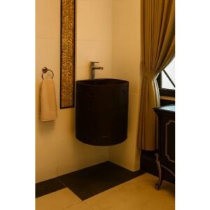 حوض سيراميك مربع عصري بلون أسود