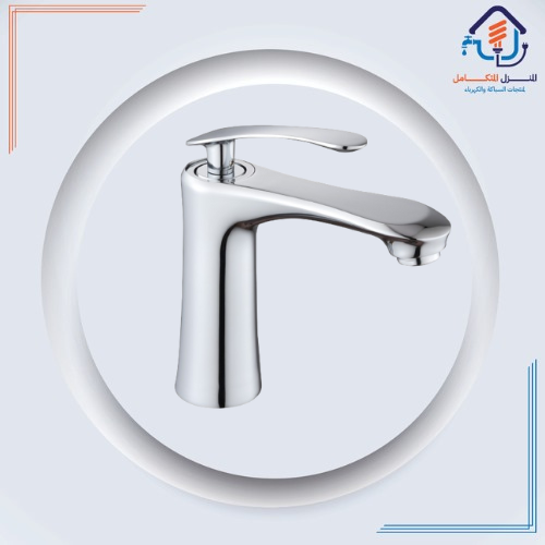 صنبور مغسلة قصير بتصميم عصري — رمادي مطفي مقاوم للصدأ