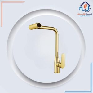 صنبور مطبخ عصري بتشطيب ذهبي وأسود