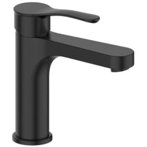 صنبور مغسلة وسط بتصميم فخم ومقاوم للصدأ — أسود