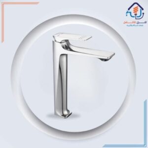 خلاط مغسلة مرتفع بتشطيب كرومي