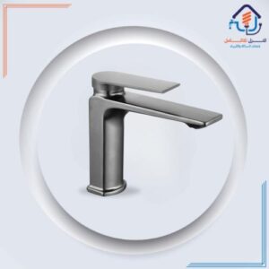 صنبور مغسلة متوسط من الفولاذ المقاوم للصدأ بتصميم عصري - رمادي مطفي