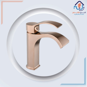 خلاط مغسلة مربع قصير مقاوم للصدأ بلون أحمر معتق وتصميم عتيق