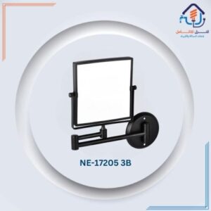 مرآة حمام مربعة مكبرة للتثبيت على الحائط بإطار أسود (بدون إضاءة)