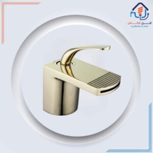 حنفية مغسلة قصيرة بتصميم فخم — ذهبي