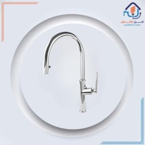 خلاط أرضي للمطبخ بتصميم عصري بلون كروم وأسود