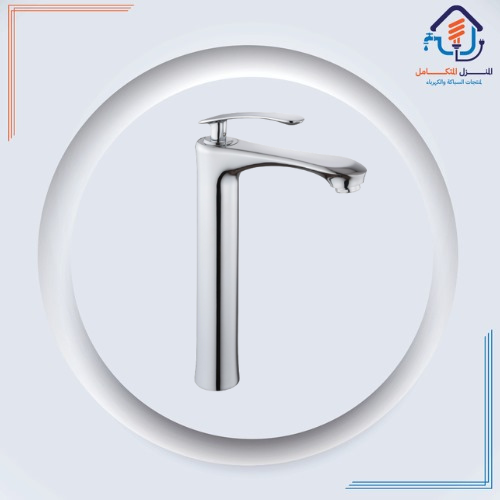 خلاط مغسلة مرتفع بتصميم فاخر وتشطيب كروم مقاوم للصدأ