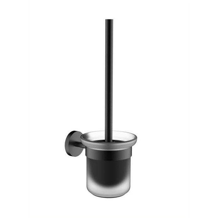 طقم فرشاة مرحاض بتصميم عصري وحامل جداري من تريدكس — أسود مطفي