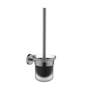 طقم فرشاة مرحاض وحامل جداري عصري من تريدكس — أسود مطفي ورمادي