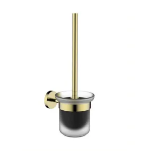 طقم فرشاة مرحاض بتصميم عصري من تريدكس — أسود مطفي مع لمسات ذهبية