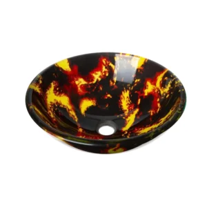 حوض مطبخ زجاجي متعدد الألوان بتشطيبات سباكة أنيقة — تصميم أسود عصري للاستخدام اليومي | SINDBAD لمسة ديكورية فاخرة