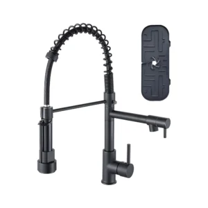 خلاط مطبخ سحب بمقبض واحد - أسود مطفي بمقاس قياسي، فوهة مرنة قابلة للسحب وسهلة الاستخدام | SINDBAD مقاوم للتآكل وتصميم عصري