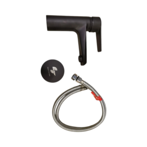 خلاط مغسلة شرودر بمقبض واحد وقابس تصريف بالضغط — أسود مطفي