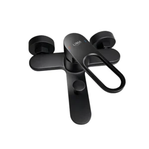 خلاط حوض حمام ليما دائري باللون الأسود المطفي