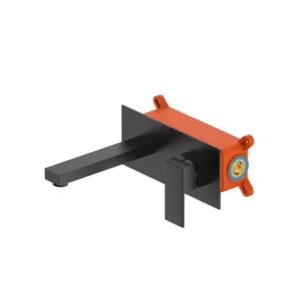 صنبور مغسلة جداري بمقبض واحد من تريدكس — كروم وأسود