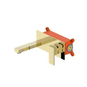 صنبور مغسلة جداري بمقبض واحد — تريدكس (كروم وذهبي)