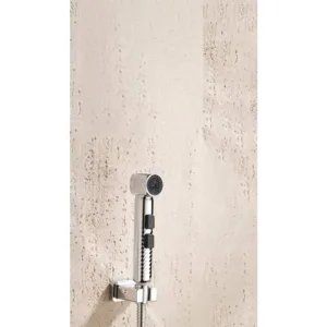 شطاف حمام يدوي من ستامينا مع حامل — تشطيب كرومي