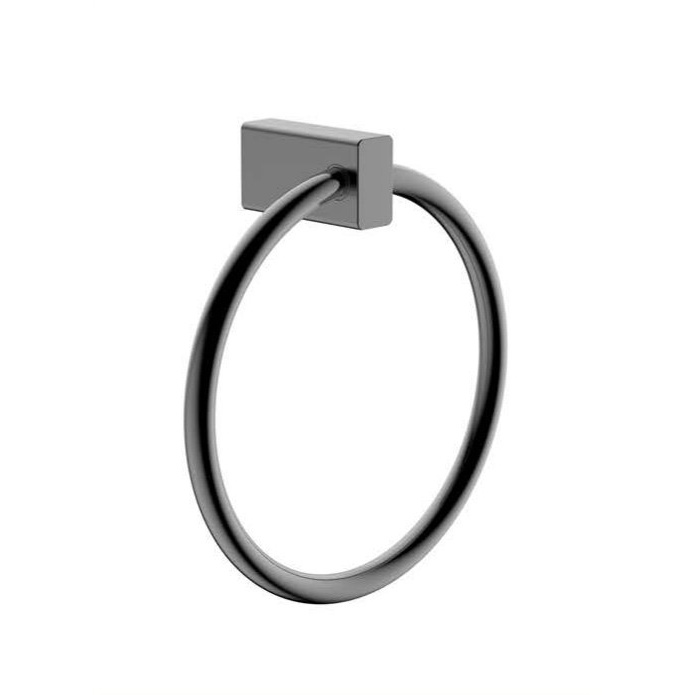 حلقة تعليق مناشف دائرية من ترادكس بلمسة نهائية كروم ولون رمادي