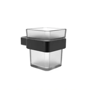 حامل أكواب للحمام من تريدكس بلون كروم وأسود