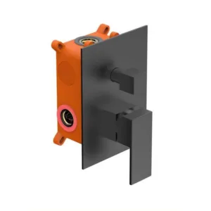 خلاط دش وحوض استحمام مدفون بذراع واحدة — ترادكس (كروم وأسود)